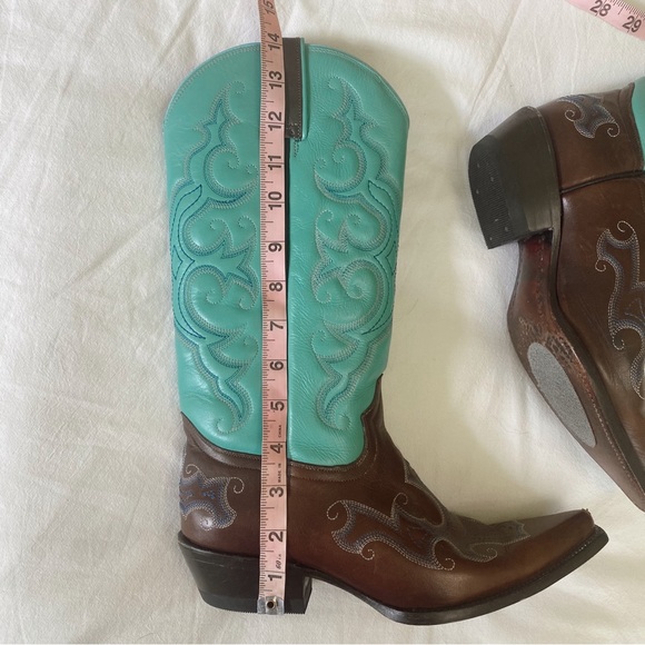Team West Vintage Turquoise Cowboy Boots - Picture 4 of 9